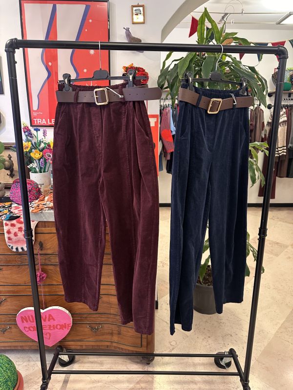 Pantalone baggy velluto
