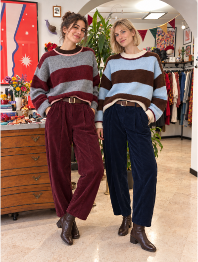 Pantalone baggy velluto